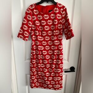 Pink Tartan Red Lip Pattern Dress